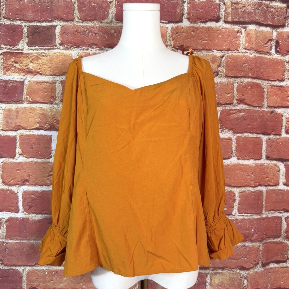 New York & Co Women's Size XXL Off Shoulder Ruffle Short Sleeve Top Crop